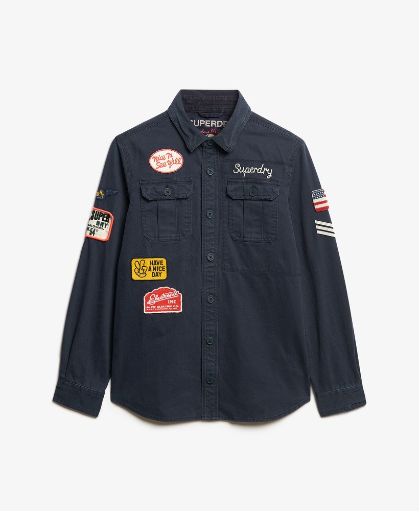camisa scout de manga comprida na cor azul marinho eclipse.