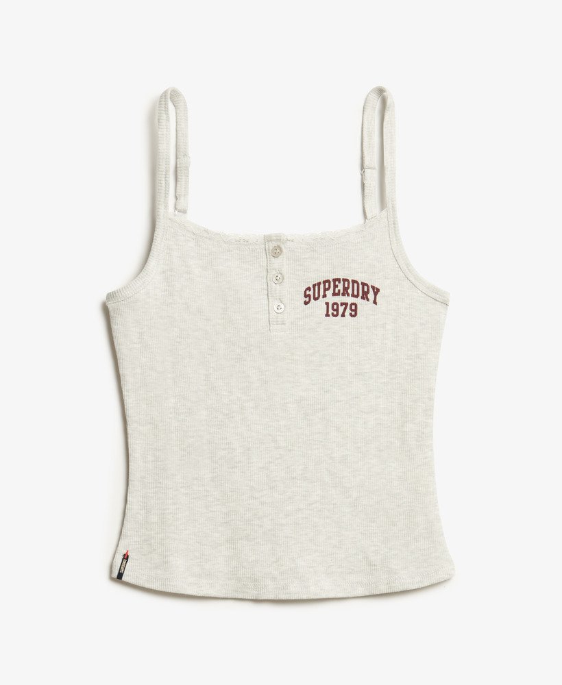 camiseta regata esportiva essencial com estampa de botões na cor cinza mesclado gelo.