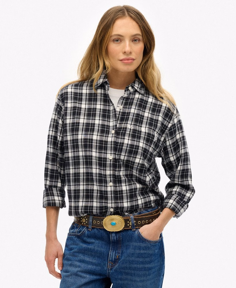 Camisa Boyfriend de Flanela Xadrez