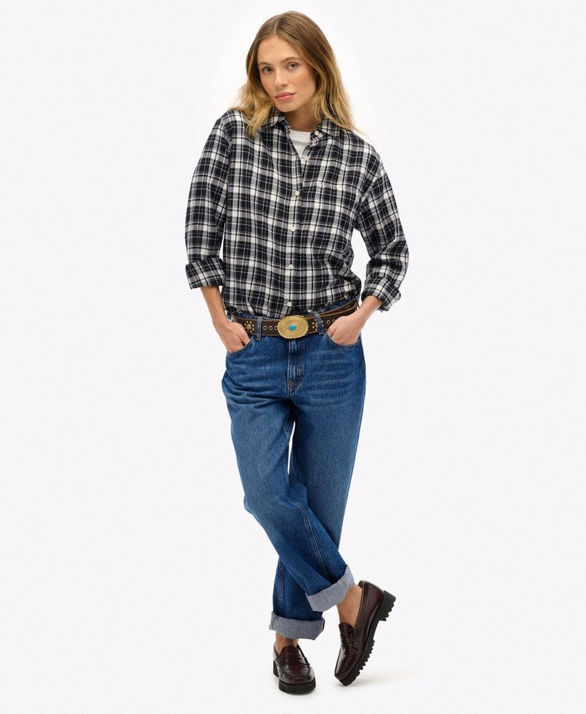 Camisa Boyfriend de Flanela Xadrez