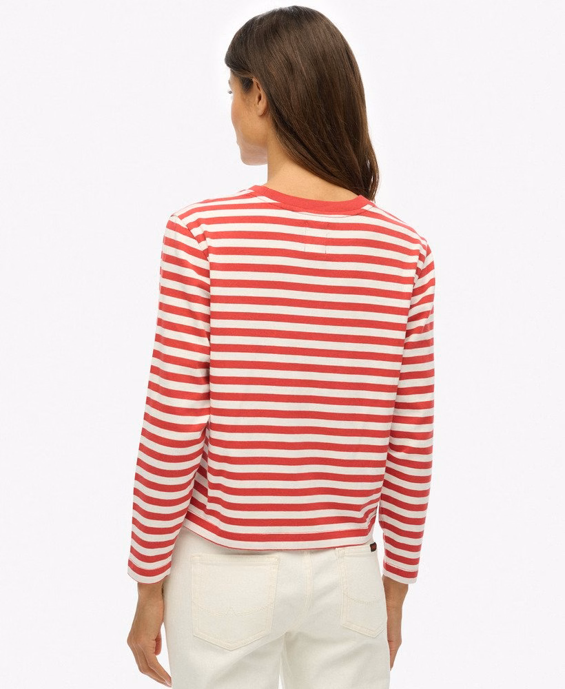 Camisa listrada de manga comprida estilo Country Club