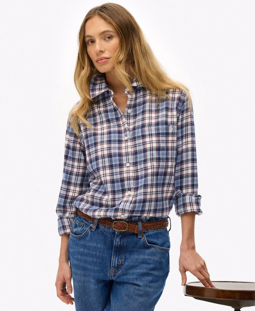 Camisa Boyfriend de Flanela Xadrez
