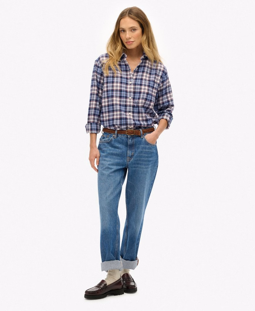 Camisa Boyfriend de Flanela Xadrez