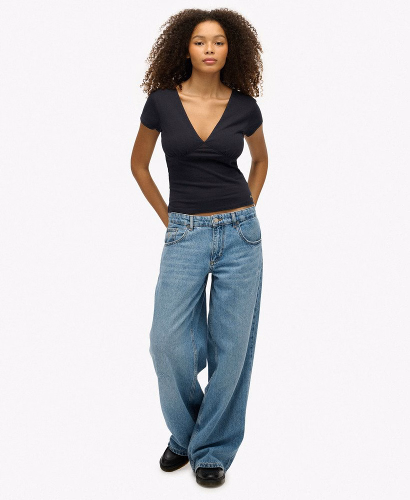 Top corset com mangas curtas