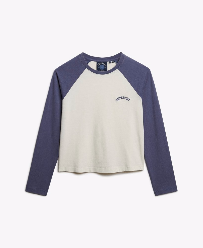 Camiseta de beisebol de manga comprida com logo essencial