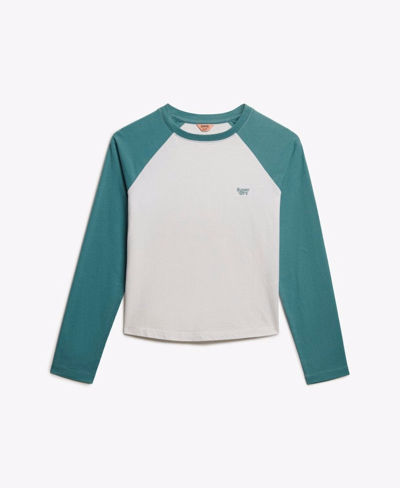 Camiseta de beisebol de manga comprida com logo essencial