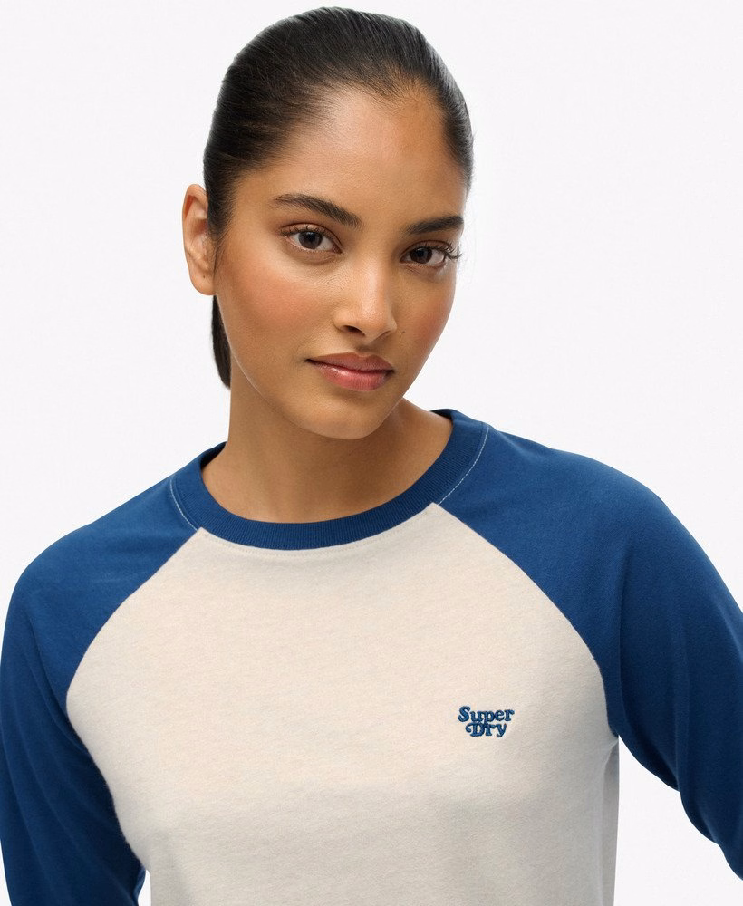 Camiseta de beisebol de manga comprida com logo essencial