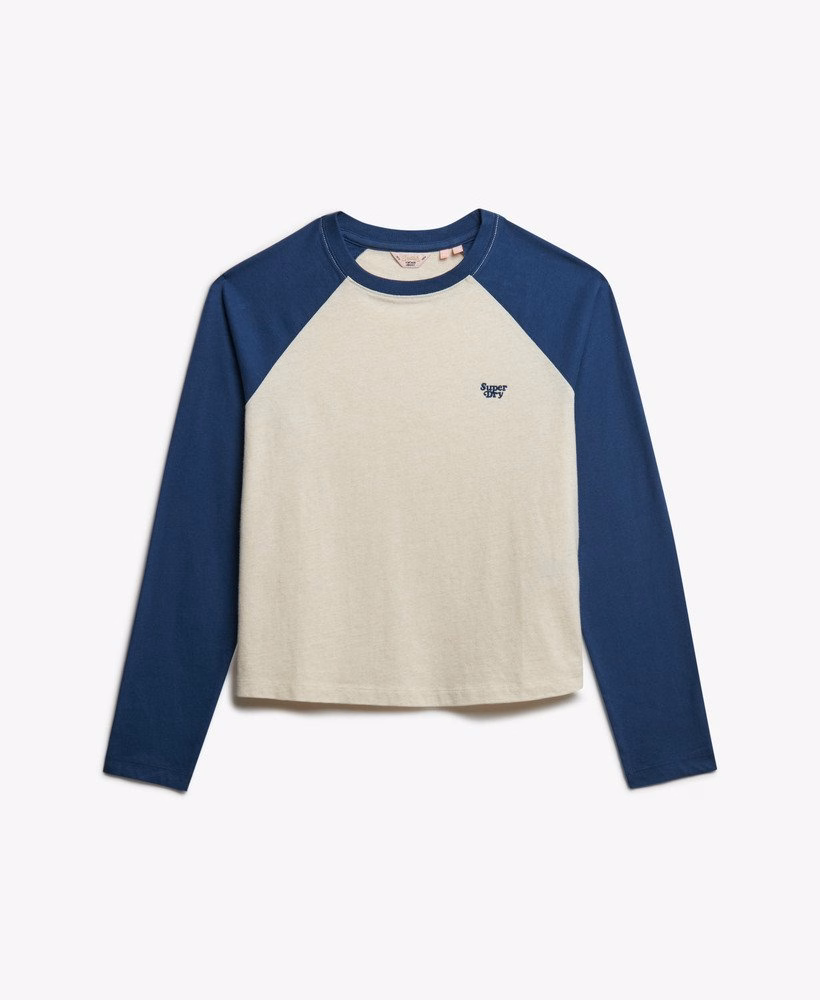 Camiseta de beisebol de manga comprida com logo essencial