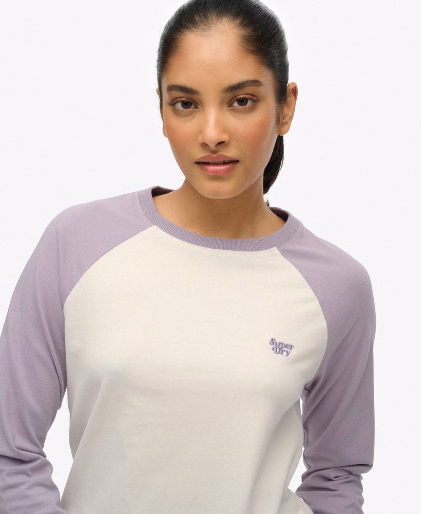 Camiseta de beisebol de manga comprida com logo essencial