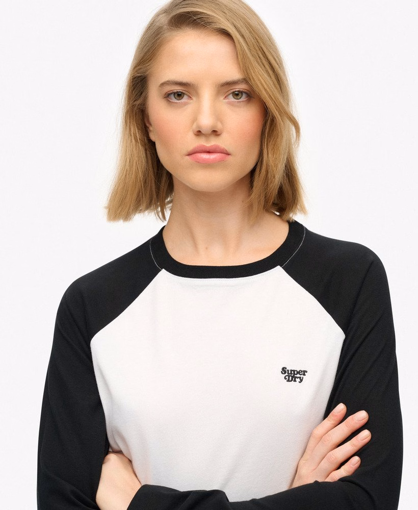 Camiseta de beisebol de manga comprida com logo essencial