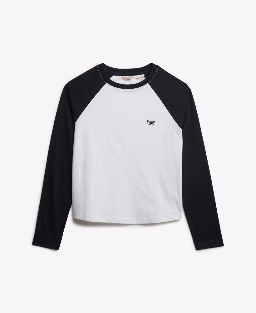 Camiseta de beisebol de manga comprida com logo essencial