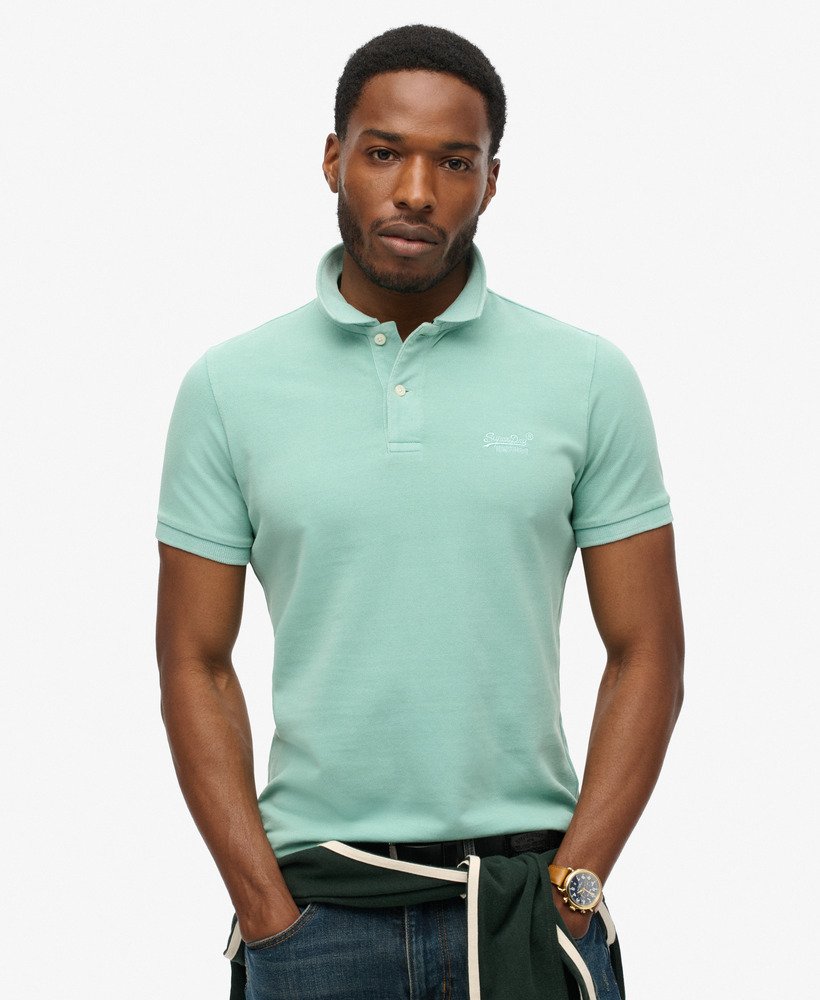 camisa polo destroyed na cor menta fresca.