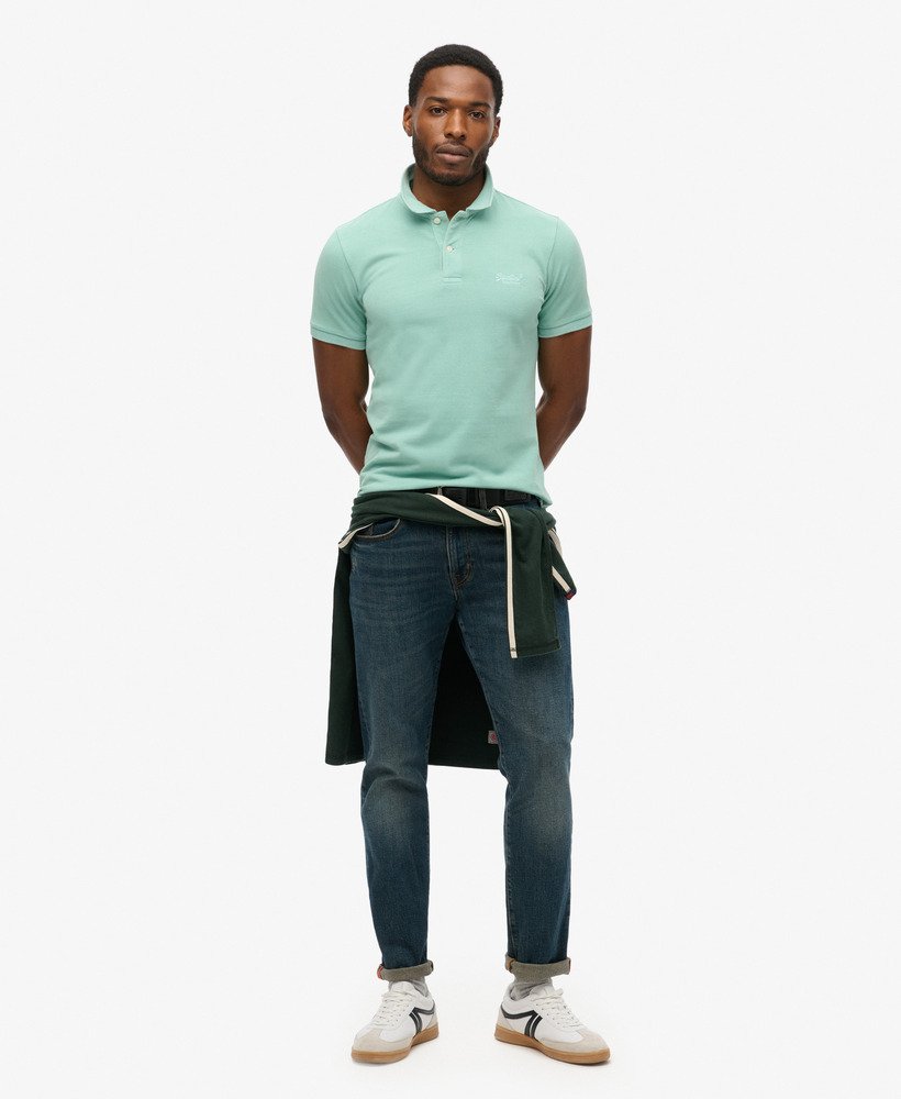 camisa polo destroyed na cor menta fresca.