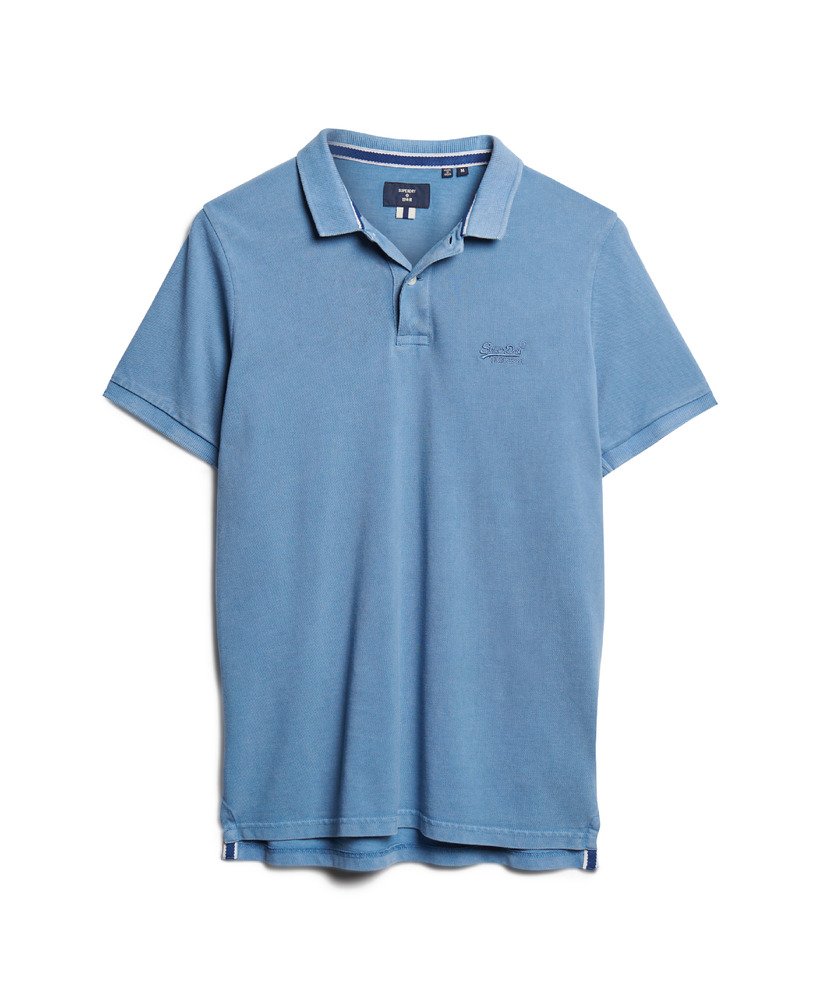 camisa polo desgastada em azul heráldico
