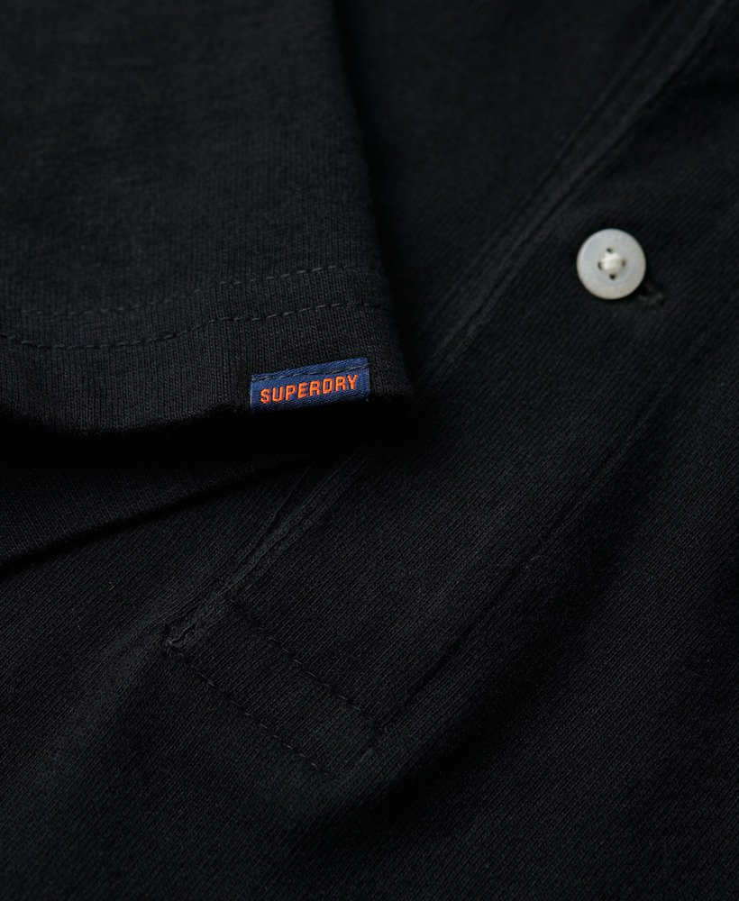 camisa polo jersey na cor preta