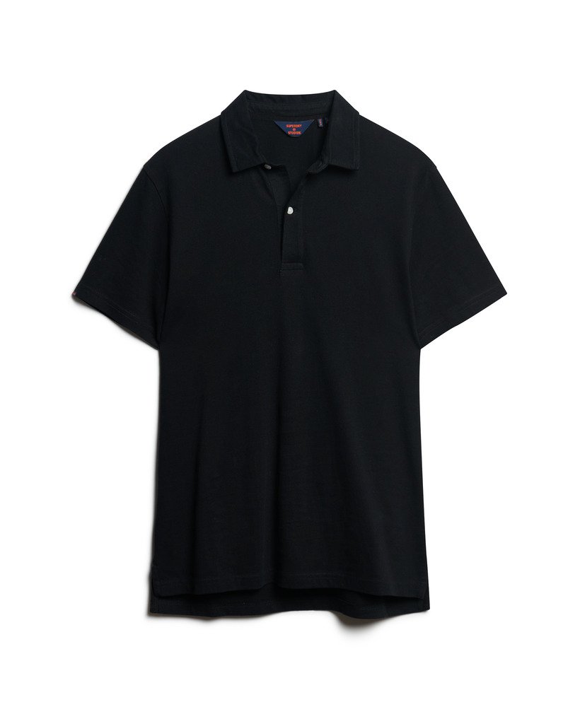 camisa polo jersey na cor preta