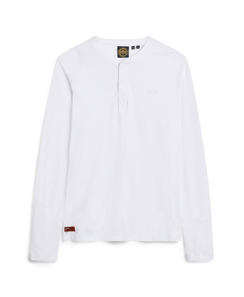 blusa vintage com meio botão e logo bordado na cor Óptica