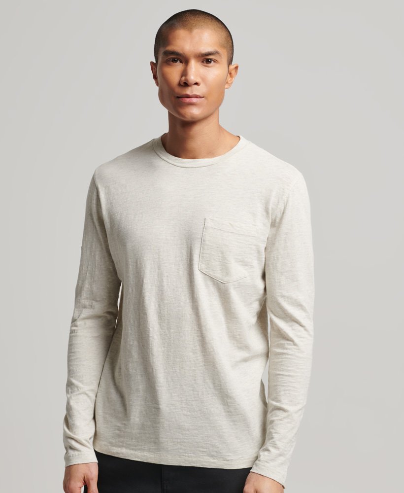 blusa de manga comprida em malha texturizada na cor desert bone off white mescla.