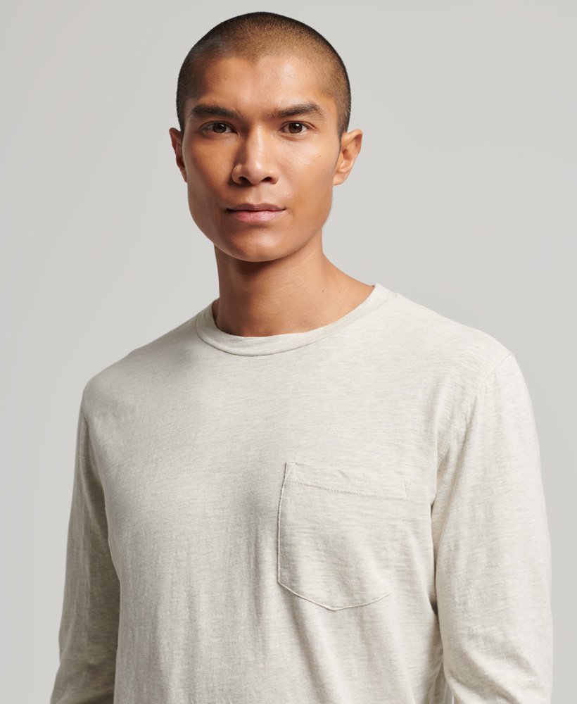 blusa de manga comprida em malha texturizada na cor desert bone off white mescla.