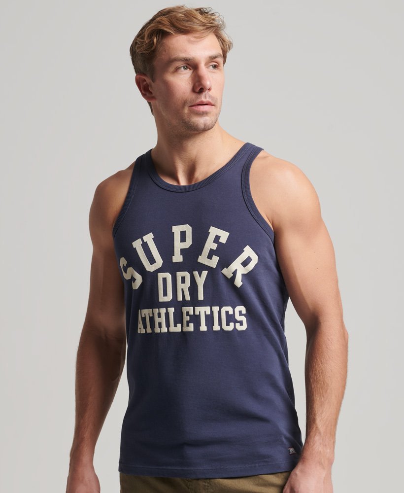 colete esportivo vintage de algodão orgânico para academia na cor azul marinho lauren