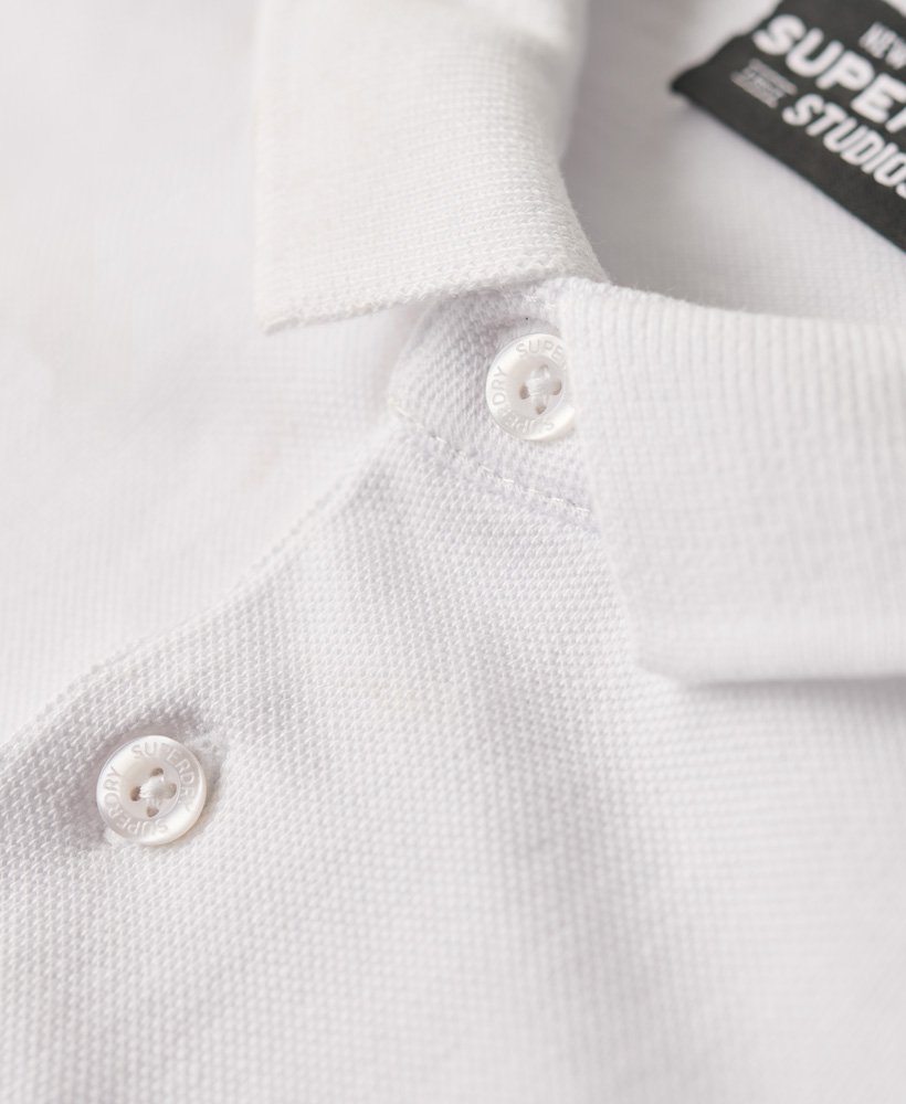 camisa polo de manga comprida em algodão piqué na cor Óptica