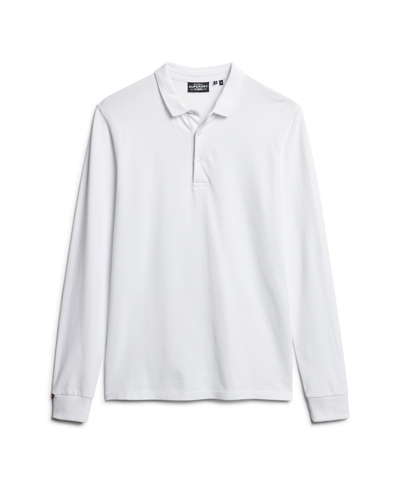 camisa polo de manga comprida em algodão piqué na cor Óptica