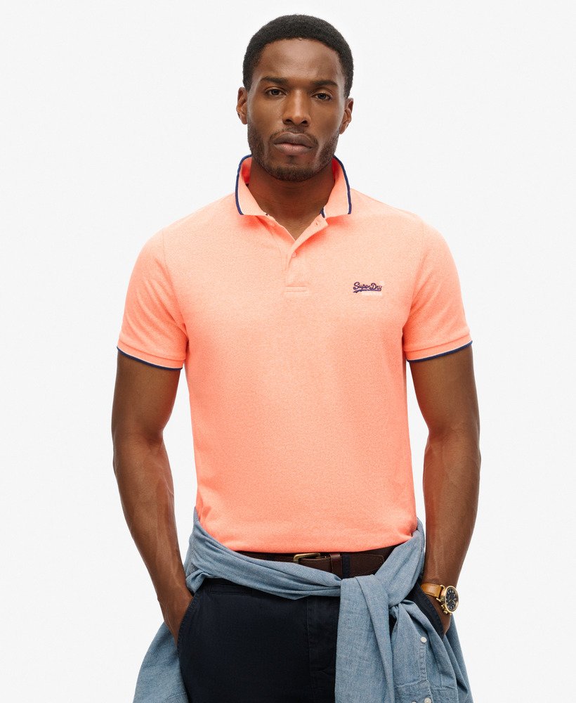 camisa polo poolside na cor cabana coral grit