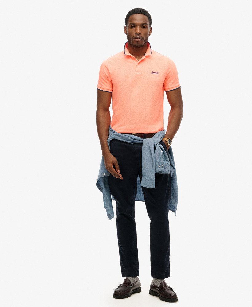 camisa polo poolside na cor cabana coral grit