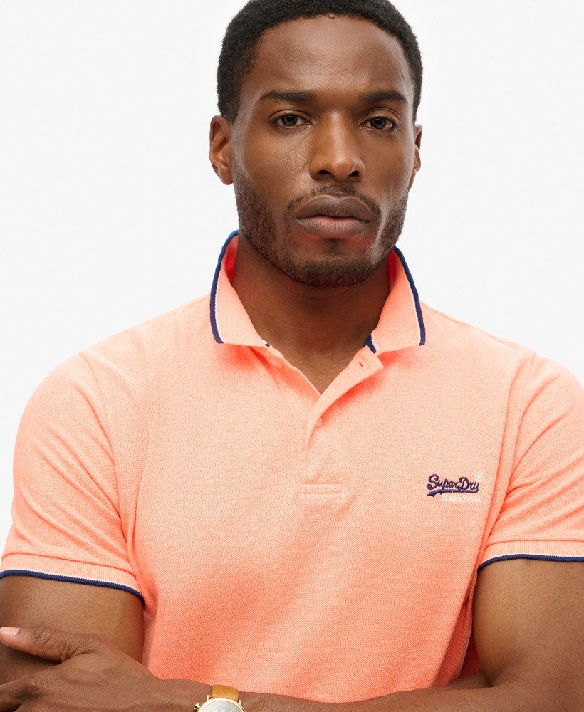camisa polo poolside na cor cabana coral grit
