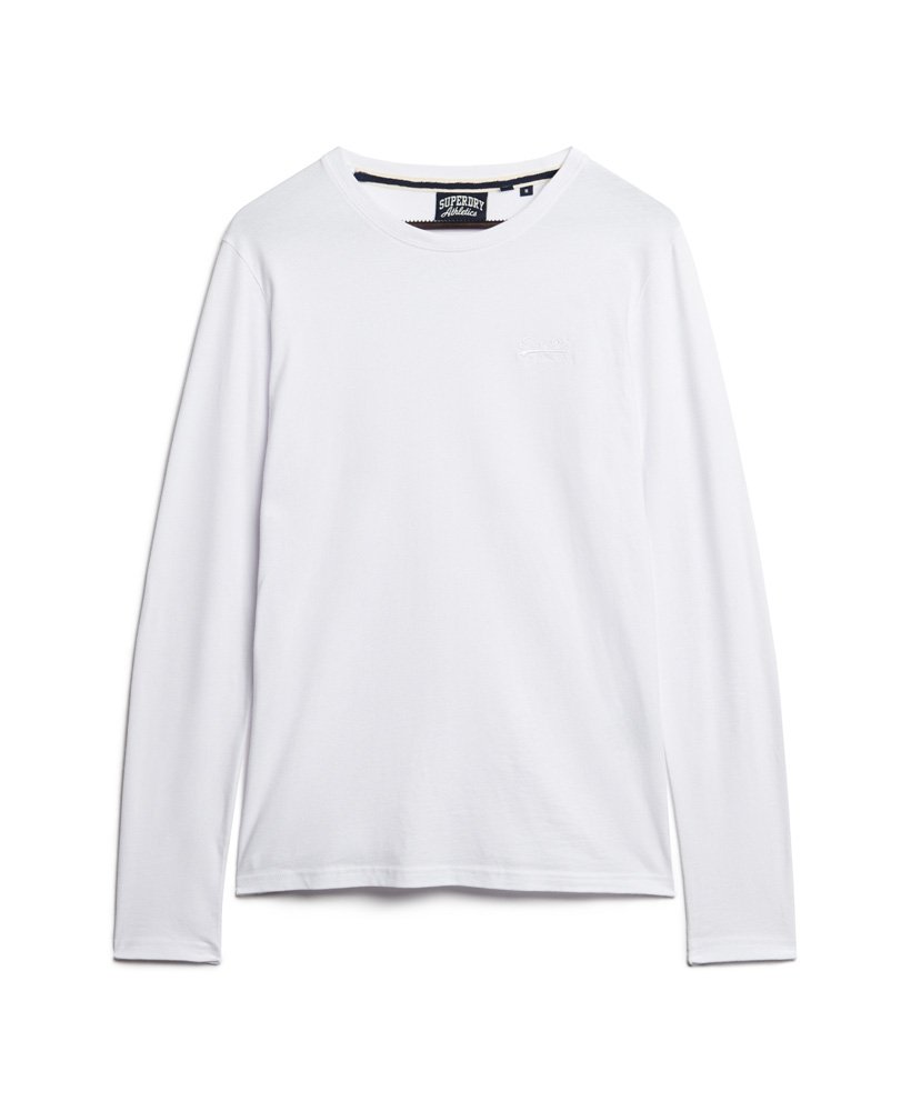 blusa de algodão orgânico com logo vintage bordado na cor optic.
