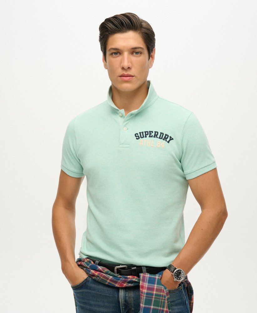 camisa polo superstate em verde menta claro mesclado