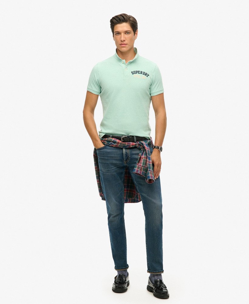 camisa polo superstate em verde menta claro mesclado
