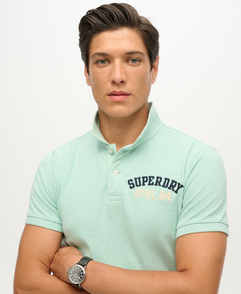 camisa polo superstate em verde menta claro mesclado