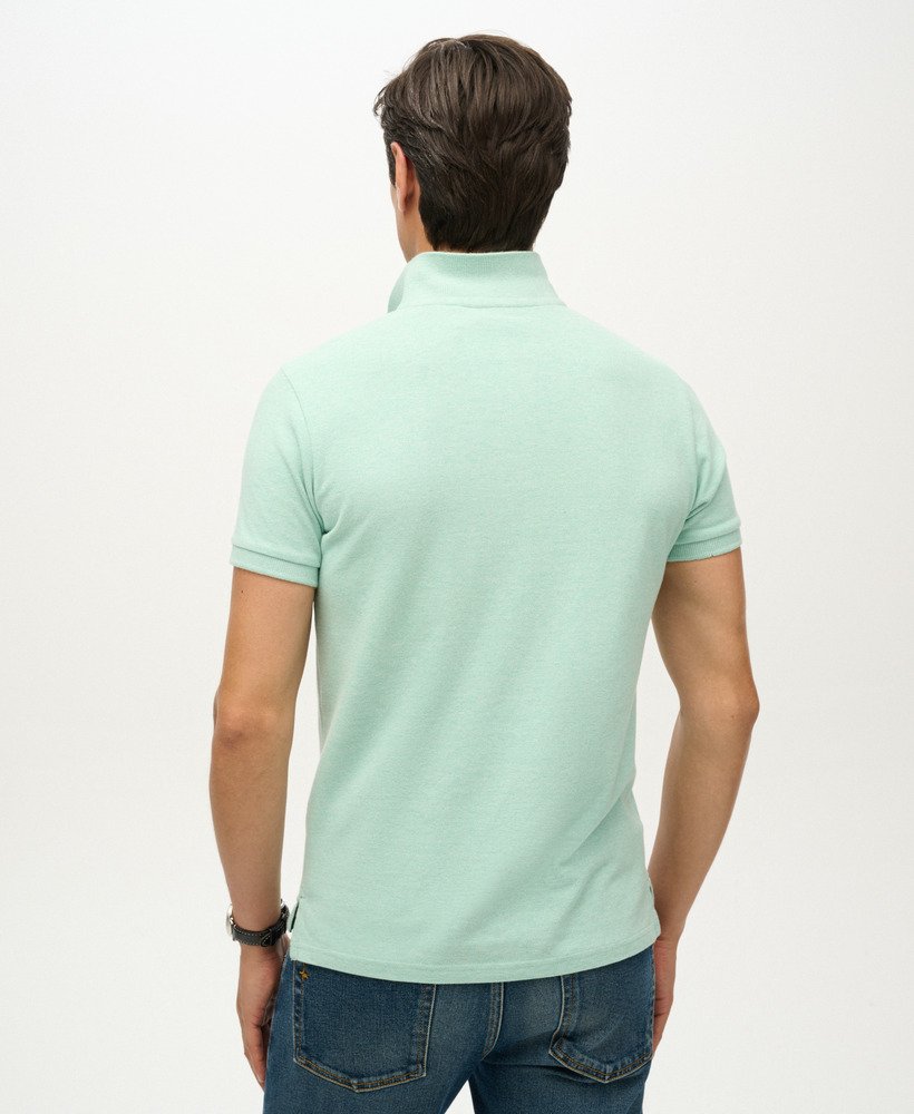 camisa polo superstate em verde menta claro mesclado