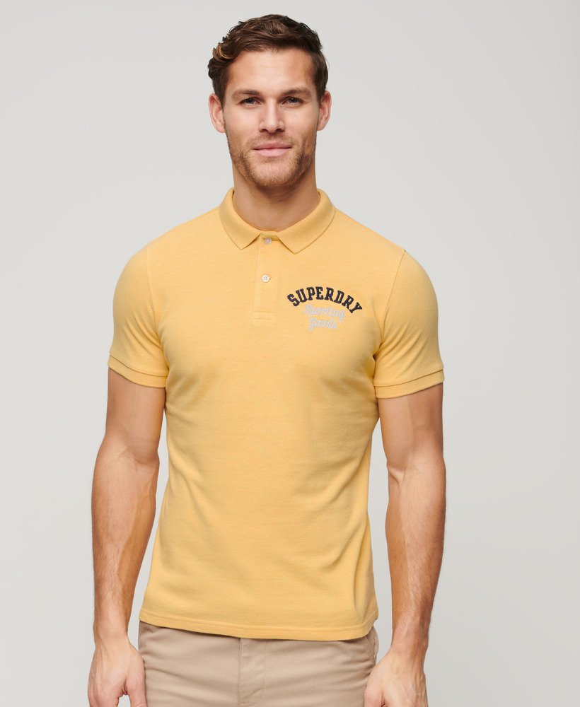 camisa polo superstate em amarelo canário mesclado