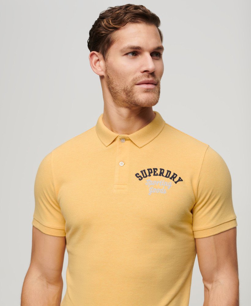 camisa polo superstate em amarelo canário mesclado