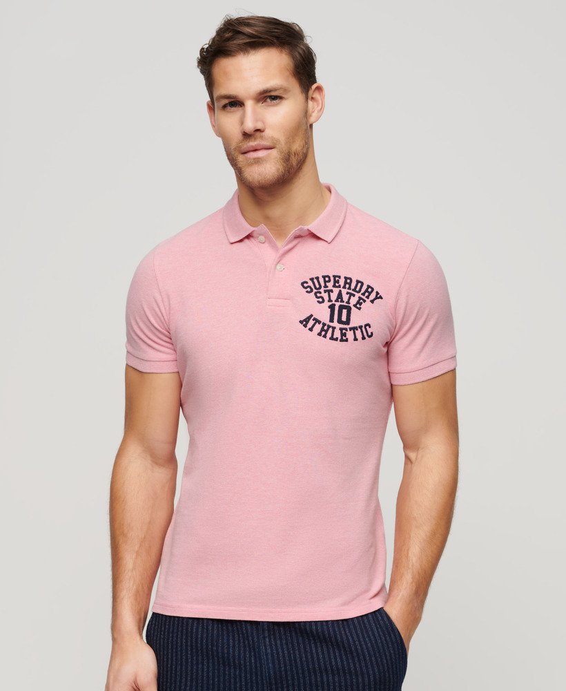 camisa polo superstate em rosa claro mesclado