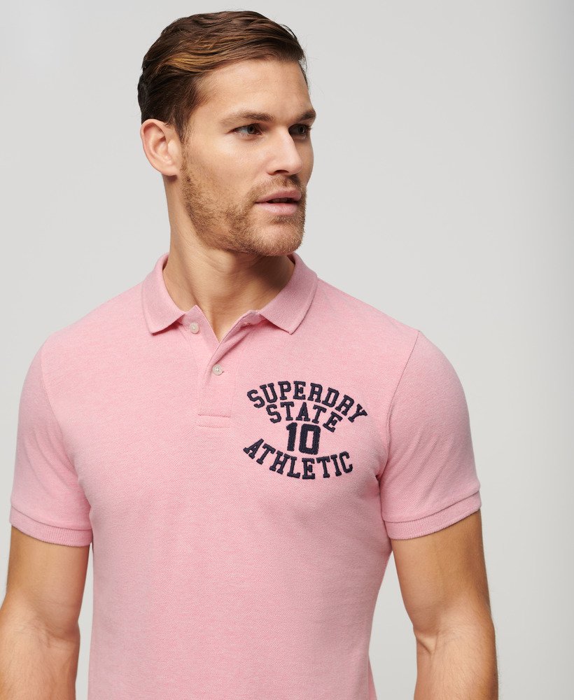 camisa polo superstate em rosa claro mesclado