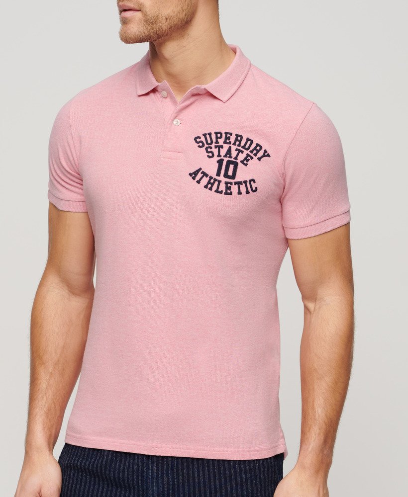 camisa polo superstate em rosa claro mesclado
