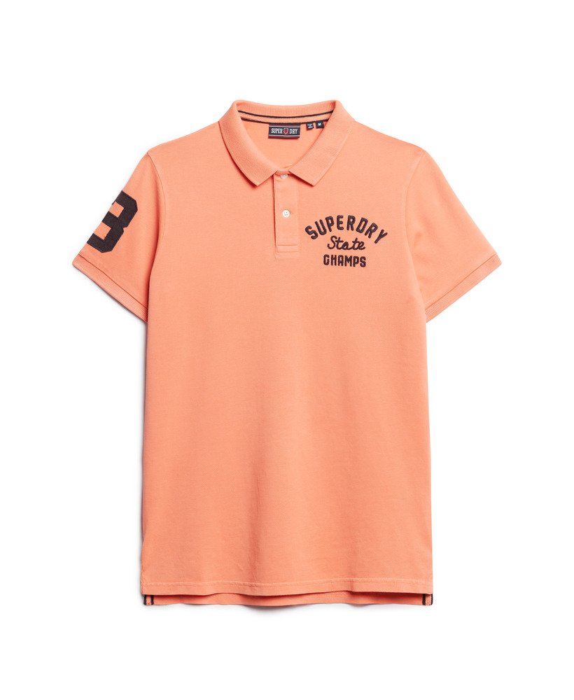 camisa polo superstate na cor coral sunburst.