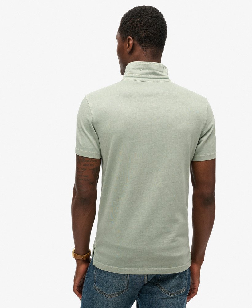 camisa polo jersey na cor verde sálvia do deserto