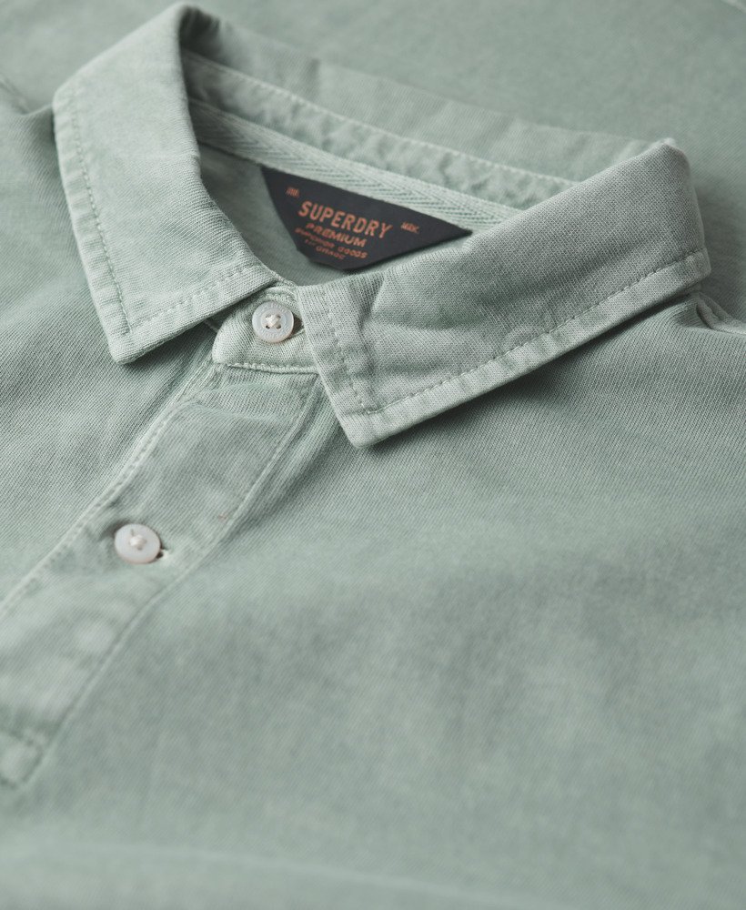 camisa polo jersey na cor verde sálvia do deserto