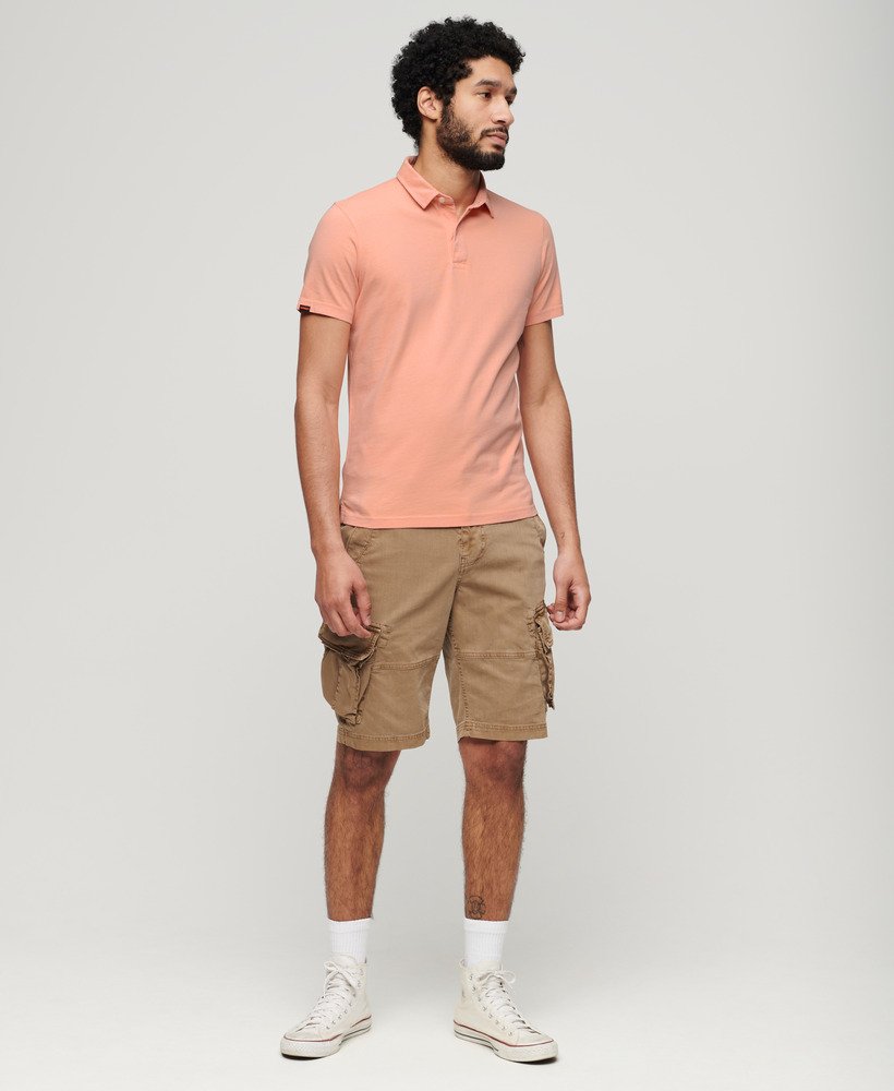 camisa polo jersey na cor rosa pêssego suave