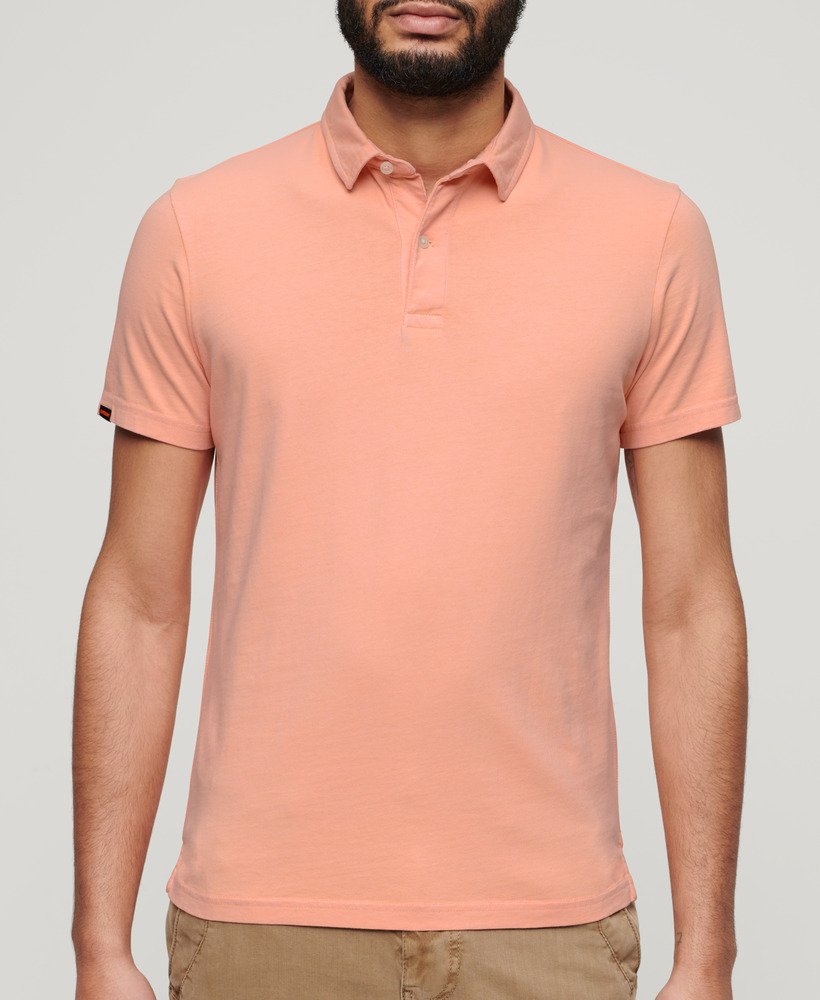 camisa polo jersey na cor rosa pêssego suave
