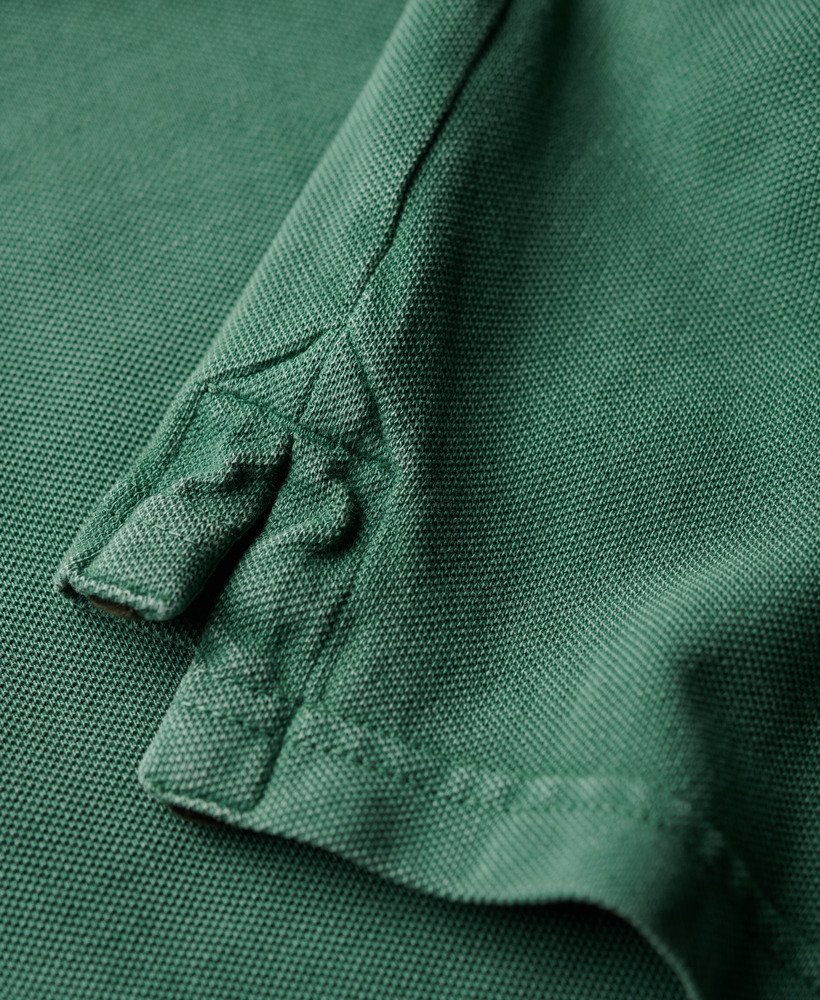 camisa polo destroyed em verde samambaia claro