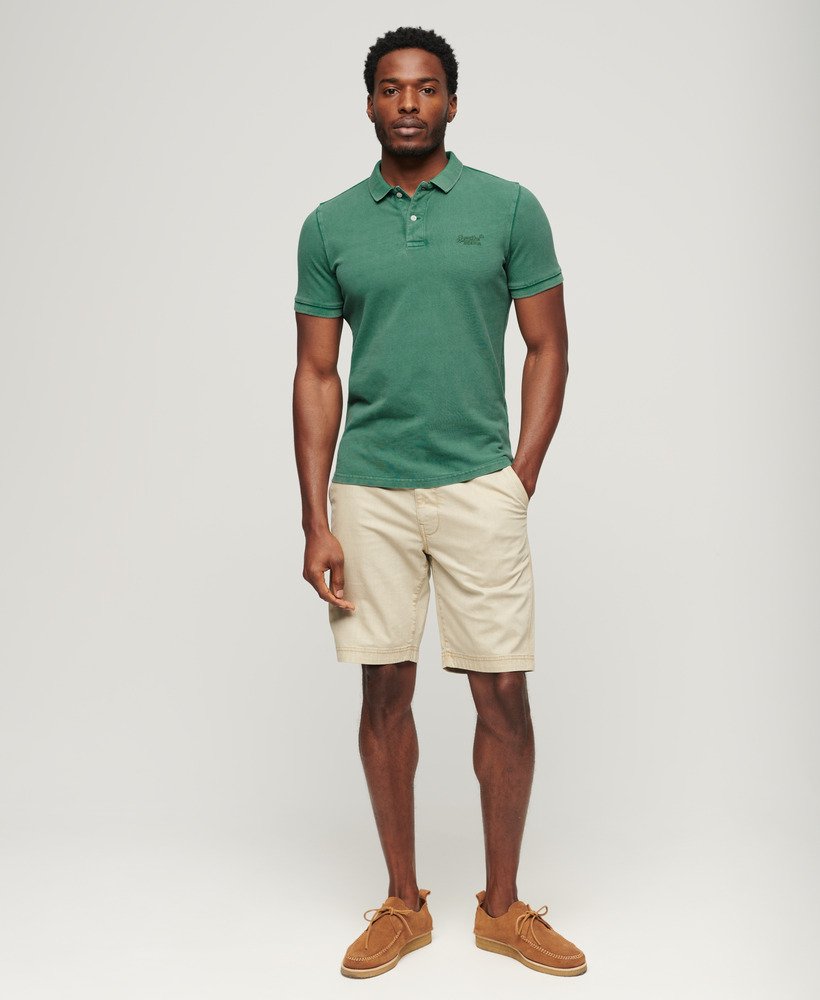 camisa polo destroyed em verde samambaia claro