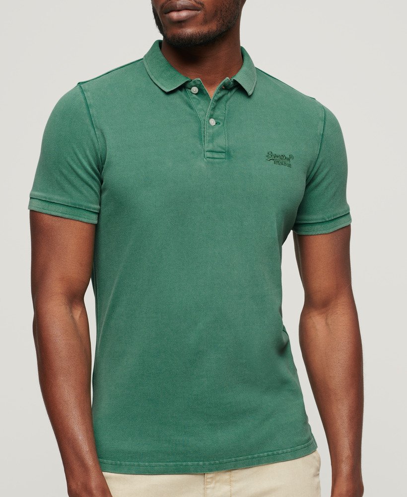 camisa polo destroyed em verde samambaia claro