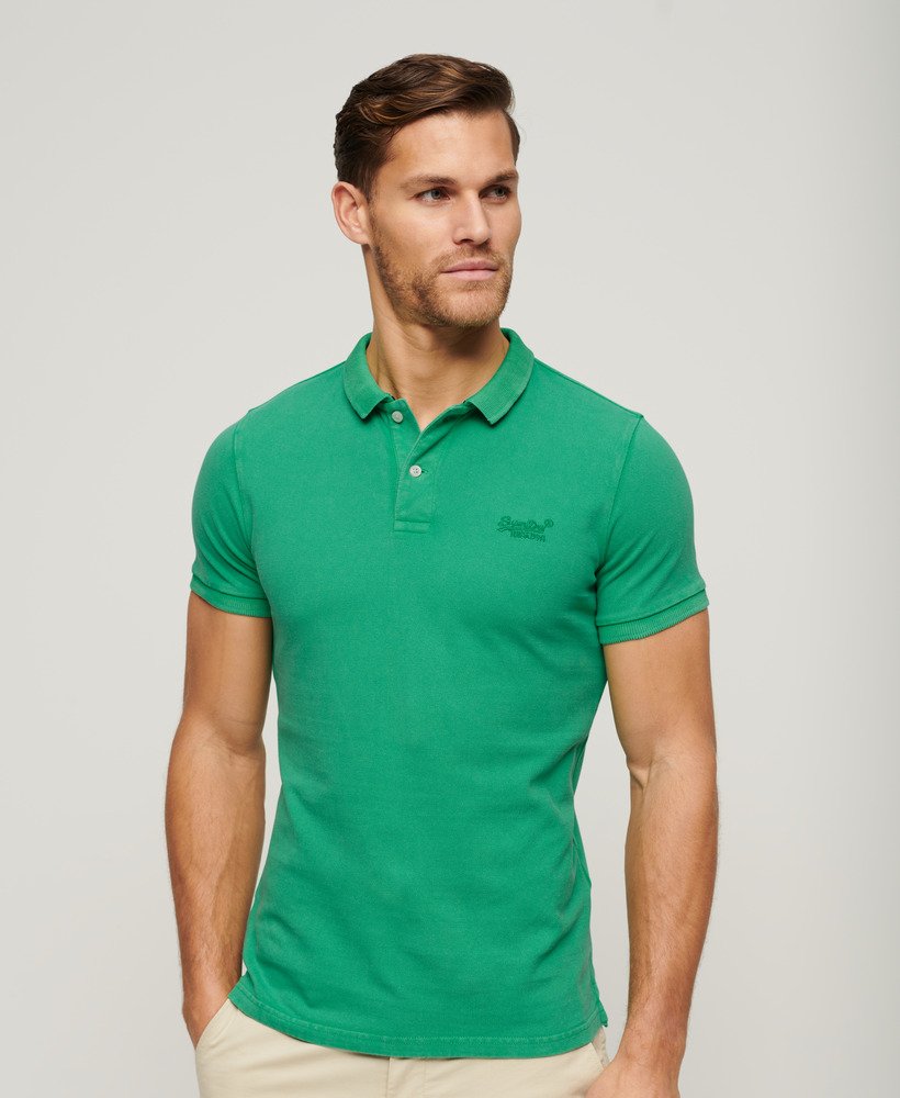 camisa polo destroyed em verde retrô