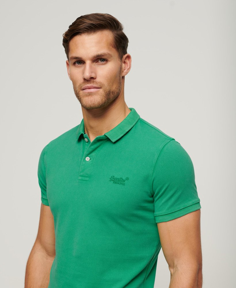 camisa polo destroyed em verde retrô