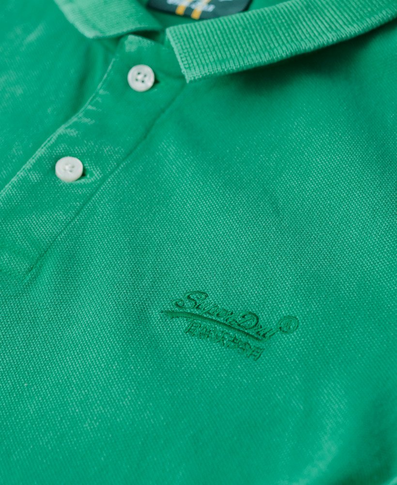 camisa polo destroyed em verde retrô